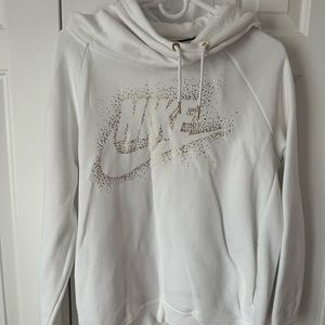 White Nike hoodie.